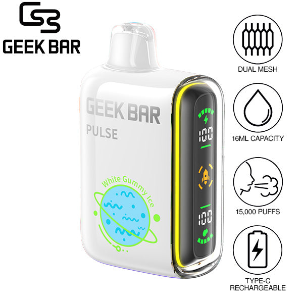 White Gummy Ice Geek Bar Pulse